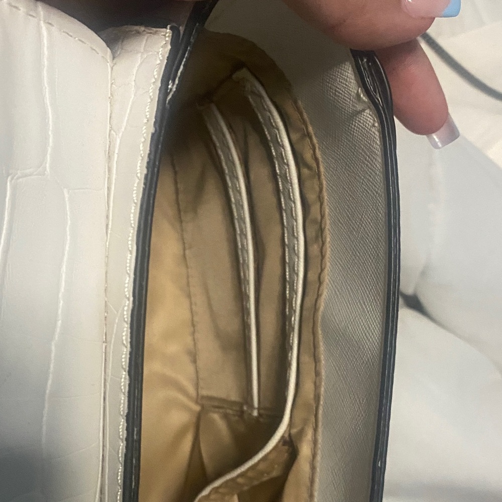 Guess White Croc-Embossed Top-Handle Satchel - Picture 7 of 7